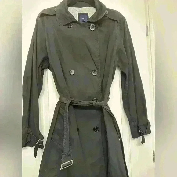 GAP Black Trench Coat - Picture 5 of 12